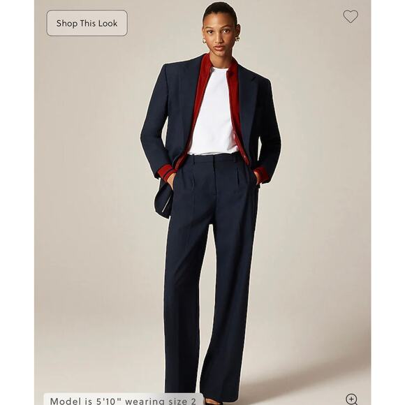J. CREW Essential wide-leg pant in Italian studio wool blend Navy NWT Size 20